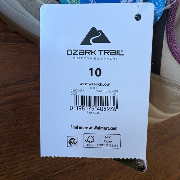 Ozark Trail Women’s Hiking Trail Sneakers NWT Size 10 Beige & Purple Lace Up New - Picture 9 of 9